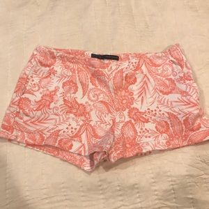 Zara coral and white printed shorts
